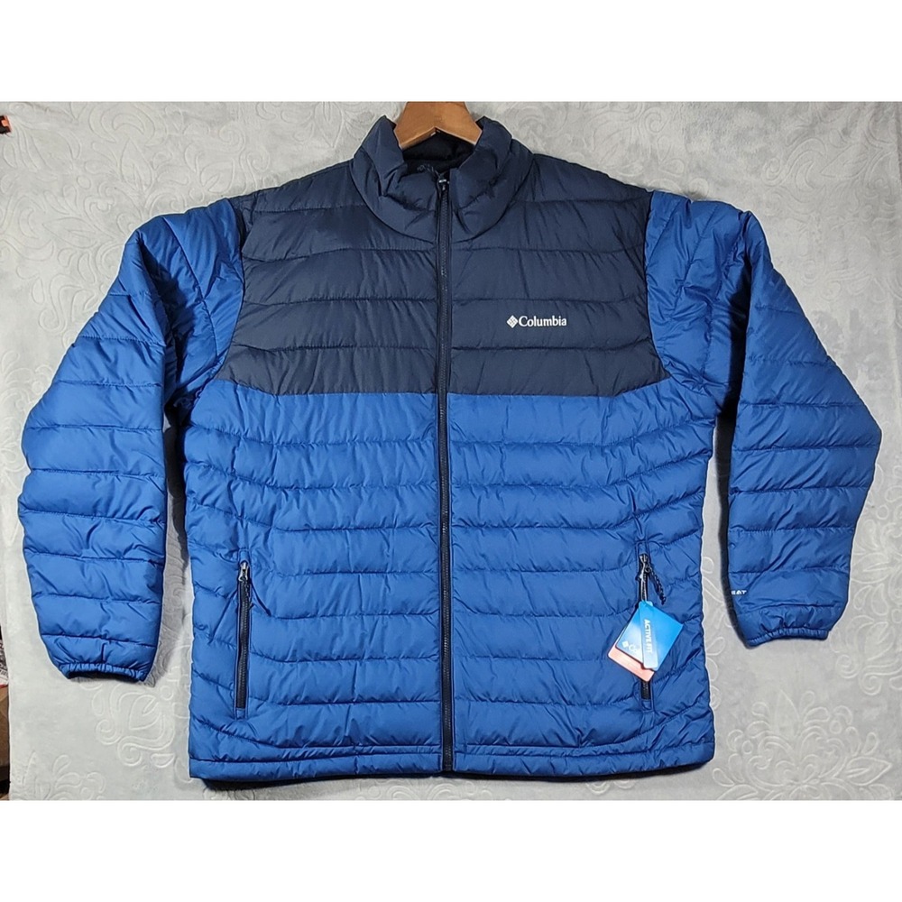 Columbia Men's Powder Lite II Blue Puffer Jacket Size XXL Omni-Heat Active Fit